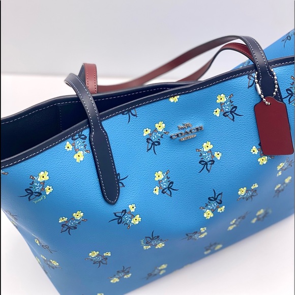 Coach City Tote with Floral Bow Print - Picture 6 of 12